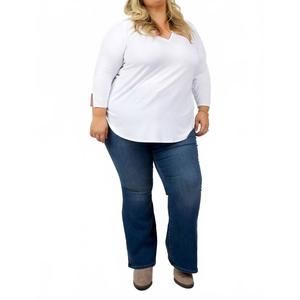 NEW NYDJ perfect long sleeve v-neck tee - plus in white